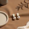Elegant Pearl Drop Stud Earrings