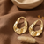 Golden Sculpt Drop Earrings (Anti-Tarnish)