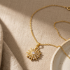 Golden Radiance Starburst Pendant Necklace (Anti-Tarnish)