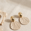 Golden Shell Drop Statement Earrings (Anti-Tarnish)