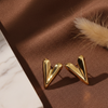 Golden Heart Statement Stud Earrings (Anti Tarnish)