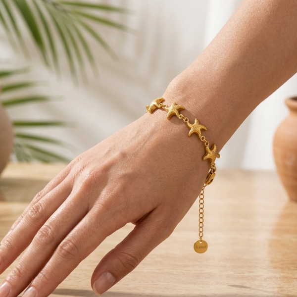 Golden Celestial Charm Bracelet (Anti-Tarnish)