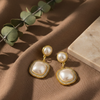 Royal Pearl Halo Drop Earrings (Anti Tarnish)