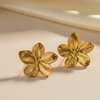 Golden Petal Bloom Statement Earring (Anti Tarnish)