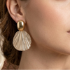 Golden Shell Drop Statement Earrings (Anti-Tarnish)
