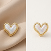 Lustre Heart Glow Stud Earrings (Anti-Tarnish)