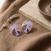 Pastel Leaf Enamel Statement Earrings (Anti-Tarnish)