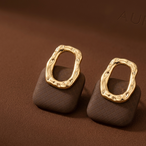 Geo Luxe Drop Earrings (Anti-Tarnish)