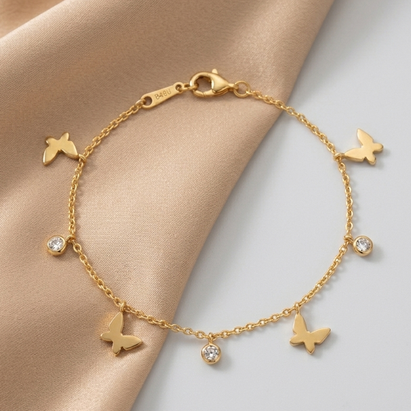 Butterfly Charm Bracelet (Anti-Tarnish)