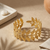 Gold Leaf Wrap Open Cuff Bracelet (Anti-Tarnish)