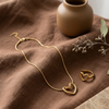 Gold Open Heart Pendant Necklace (Anti-Tarnish)