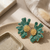 Emerald Bloom Statement Stud Earrings (Anti-Tarnish)