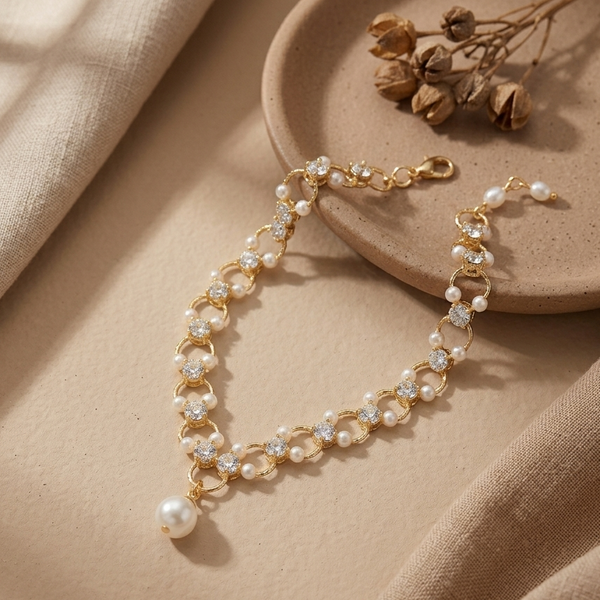 Celeste Pearl Bloom Bracelet (Anti-Tarnish)