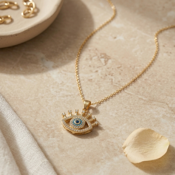 Evil Eye Radiance Pendant Necklace (Anti-Tarnish)
