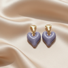 Lavender Heart Statement Studs