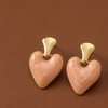 Golden Blush Heart Drop Earrings (Anti-Tarnish)