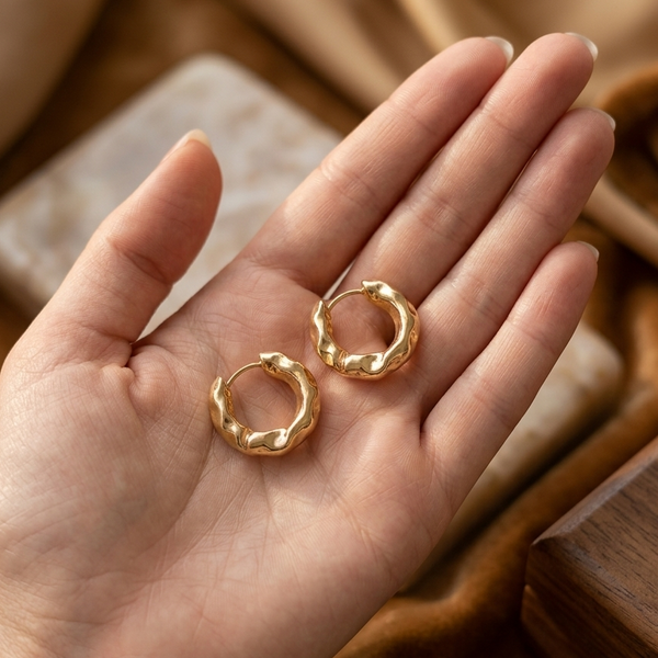 Hammered Huggies (Anti-Tarnish)