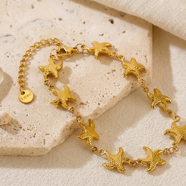 Golden Celestial Charm Bracelet (Anti-Tarnish)