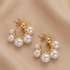 Pearl Glow Hoop Earrings (Anti-Tarnish)