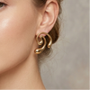 Gold Abstract Swirl Stud Earrings (Anti-Tarnish)