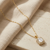 Regal Radiance Emerald-Cut Pendant (Anti-Tarnish)