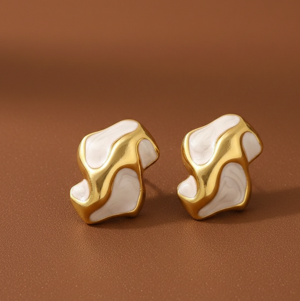 Ivory Wave Statement Studs