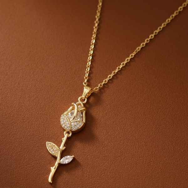 Enchanted Rose Pendant Necklace (Anti-Tarnish)