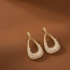 Pearl Arc Drop Earrings (Anti-Tarnish)