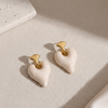 Marble Heart Drop Earrings