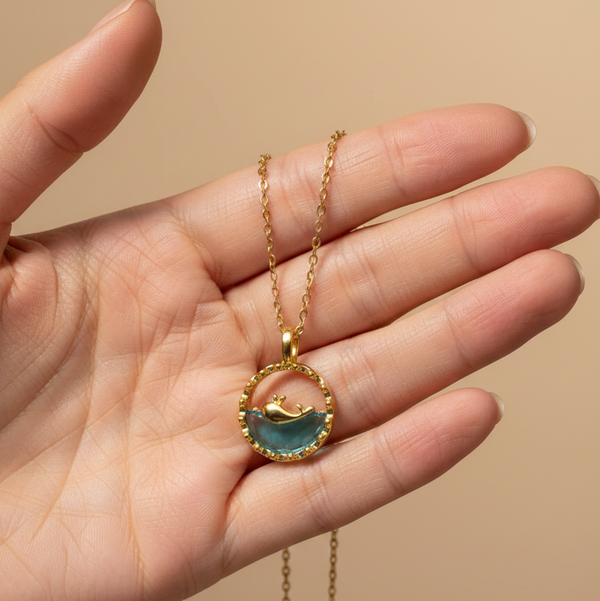 Ocean Wave Pendant Necklace (Anti Tarnish)