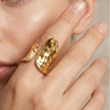 Gold Sculpted Wrap Open Ring (Anti-Tarnish)