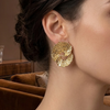 Aurelia Pleated Statement Studs (Anti-Tarnish)