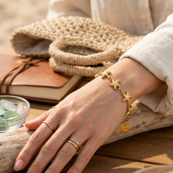 Golden Celestial Charm Bracelet (Anti-Tarnish)