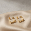 Minimal Square Hoop Earrings (Anti-Tarnish)