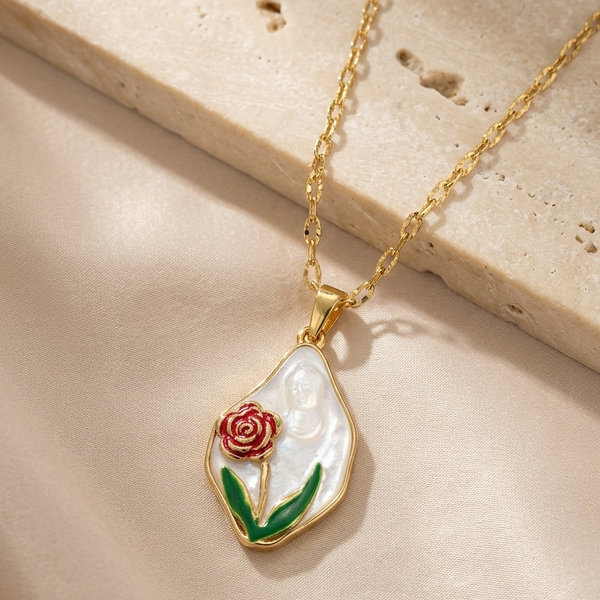 Blossom Charm Floral Pendant Necklace (Anti-Tarnish)