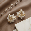 Ivory Petal Bloom Stud Earrings