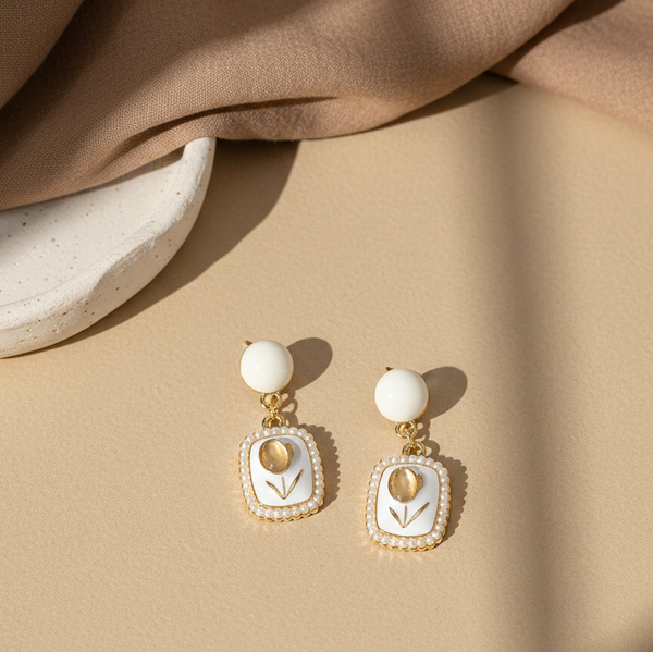 Pearl Bloom Drop Earrings (Anti Tarnish)