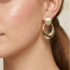 Gold Double Loop Statement Earrings (Anti-Tarnish)