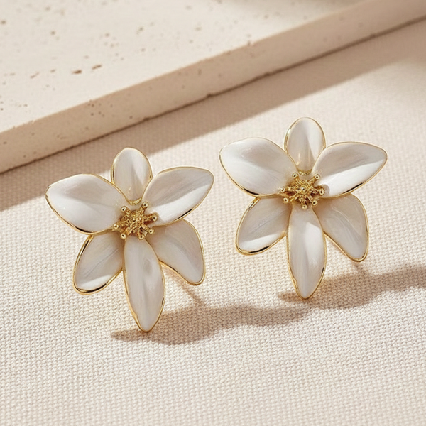 Ivory Blossom Statement Studs