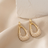 Pearl Arc Drop Earrings (Anti-Tarnish)