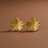Golden Petal Bloom Statement Earring (Anti Tarnish)