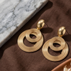 Golden Orbit Layered Drop Earrings (Anti-Tarnish)