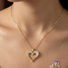 Golden Heart Sparkle Pendant Necklace (Anti-Tarnish)