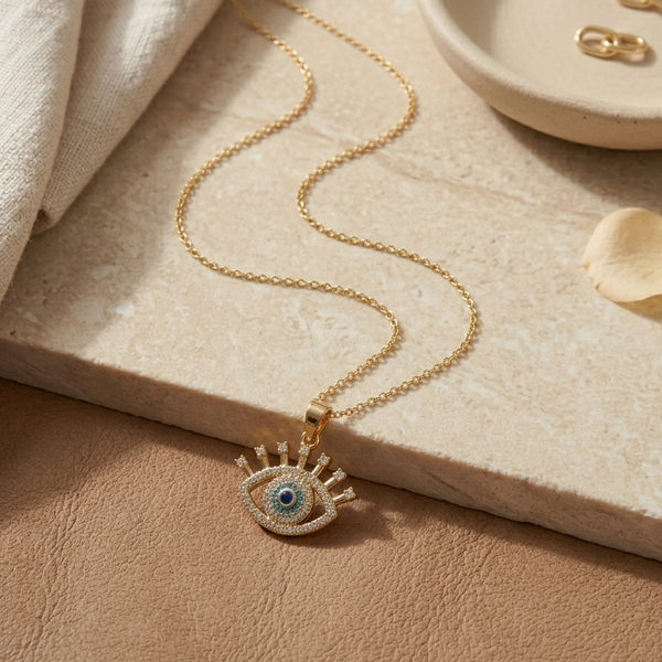 Evil Eye Radiance Pendant Necklace (Anti-Tarnish)