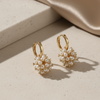 Pearl Bloom Hoop Earrings (Anti Tarnish)