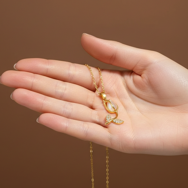 Opal Bloom Pendant Necklace (Anti Tarnish)