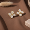 Petal Pearl Floral Stud Earrings
