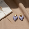 Lavender Heart Statement Studs